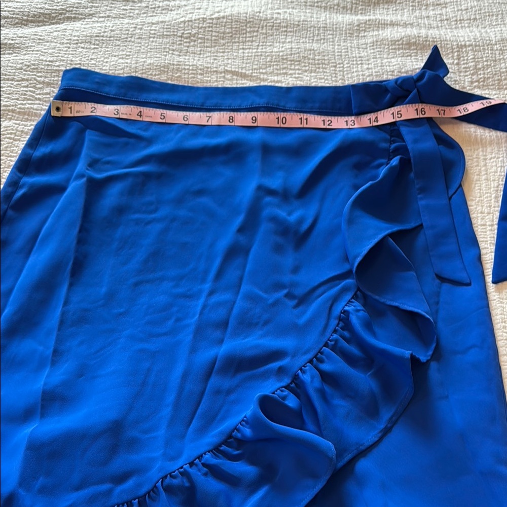 Express Blue Ruffled Wrap Skirt - Picture 4 of 8